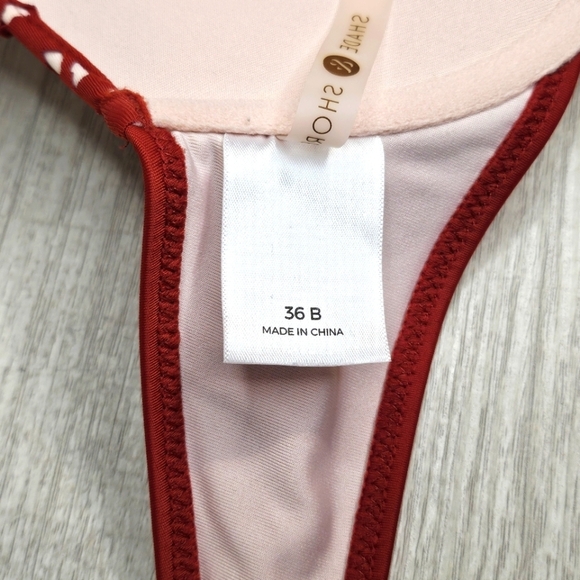 Shade & Shore Laser Cut-Out Padded Push-Up Burnt Orange Bikini Bra Top Size 36B - Picture 5 of 12